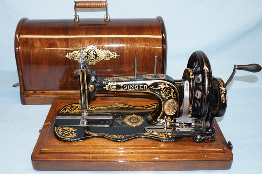 Singer model 12 and case, front view